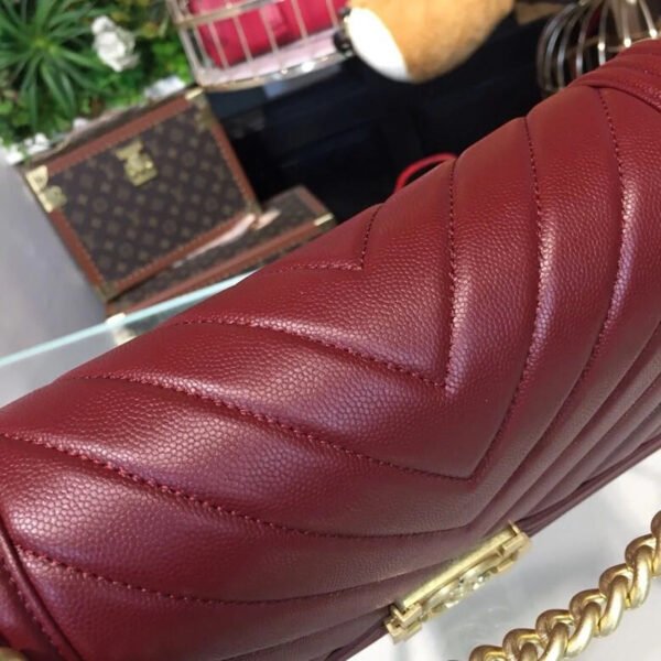 3EF0989D-1075-561D-1802-1035FA7D776C.jpg Chanel Boy Handbag Gold Toned Hardware Burgundy For Women, Women’s Bags, Shoulder And Crossbody Bags 9.8in/25cm A67086