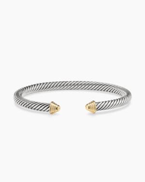 3F2488E5-5B36-0EE5-6F6C-EC70C045F7D0.jpg Classic Cable Bracelet Sterling Silver with 14K Yellow Gold Domes, 5mm