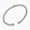 3F67B07A-11E6-8797-223F-FFDCDC7645BC.jpg Classic Cable Station Bracelet Sterling Silver with 18K Yellow Gold, 4mm