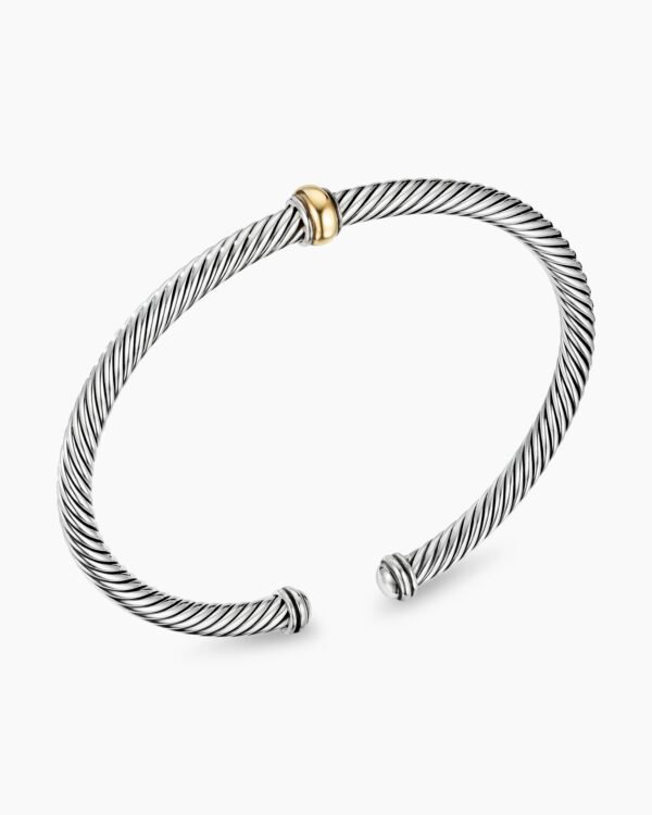 3F67B07A-11E6-8797-223F-FFDCDC7645BC.jpg Classic Cable Station Bracelet Sterling Silver with 18K Yellow Gold, 4mm