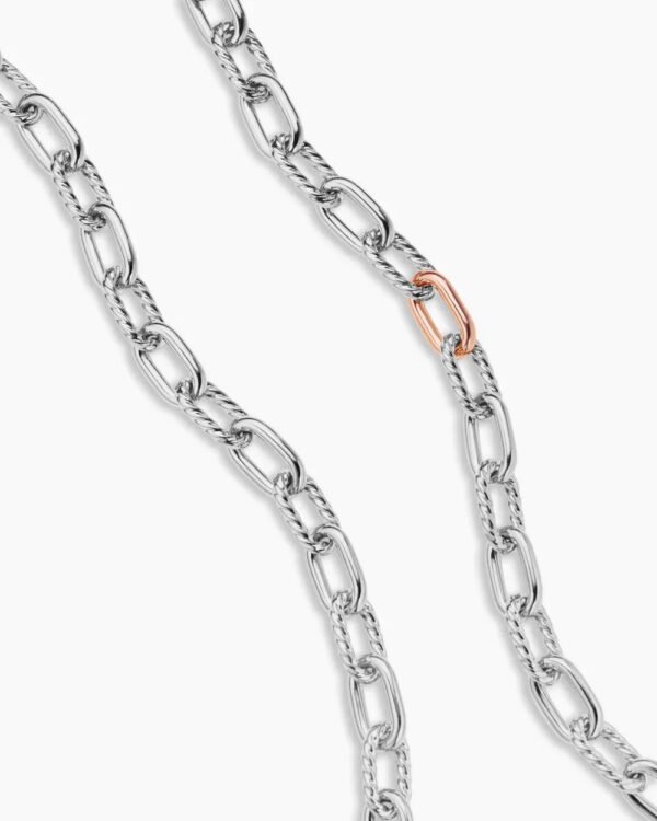 DY Madison&reg; Chain Necklace Sterling Silver with 18K Rose Gold, 8.5mm