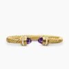 3F95610C-B52B-4E3E-89AC-ADBD150B45DA.jpg Classic Cablespira Bracelet 18K Yellow Gold with Amethyst and Diamonds, 7mm