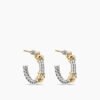 3FC30A51-05B9-2561-BB06-44F702FD875B.jpg Petite Helena Wrap Hoop Earrings Sterling Silver with 18K Yellow Gold and Diamonds, 3/4in
