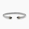 3FD0B153-4B2D-D69C-F89F-379270CDF7E4.jpg Classic Cable Bracelet Sterling Silver with 14K Yellow Gold and Black Onyx, 5mm