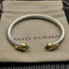 5mm Cable Bracelet with Peridot & Diamond Accents
