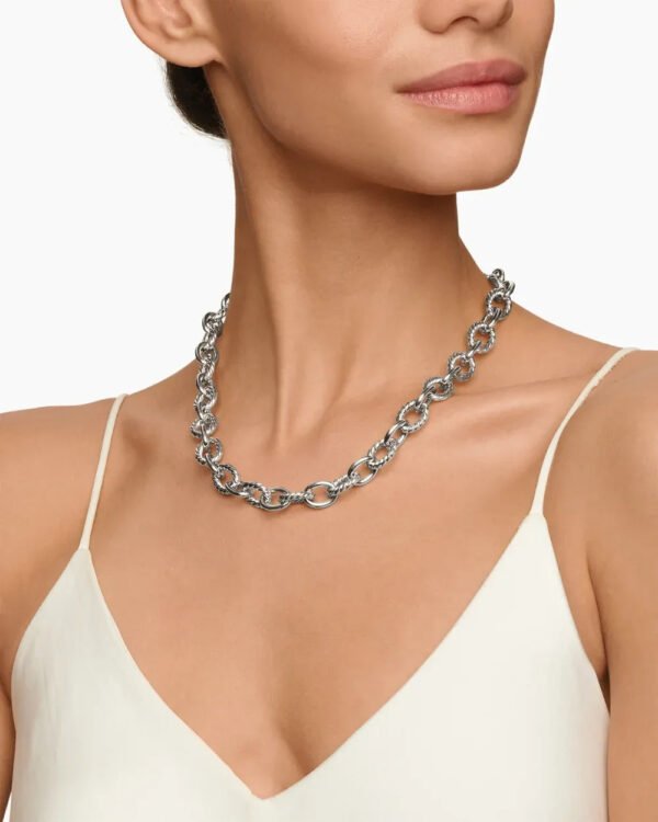 Oval Link Chain Necklace Sterling Silver, 16mm