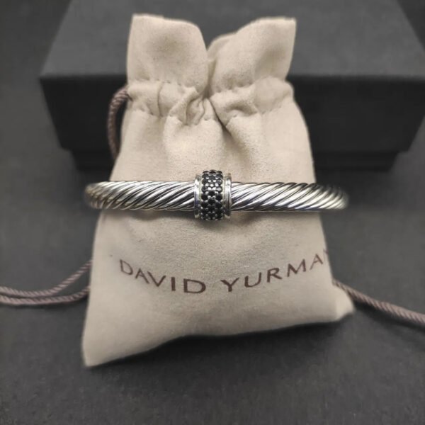 4074E63F-7D16-AF49-FA48-0472555C92AE.jpg Classic Cable Station Bracelet Sterling Silver with Pave Diamonds, 7mm