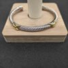 40A11C82-59EA-420D-FBC2-83AEE0CC3D83.jpg X Classic Cable Station Bracelet Sterling Silver with 14K Yellow Gold, 5mm