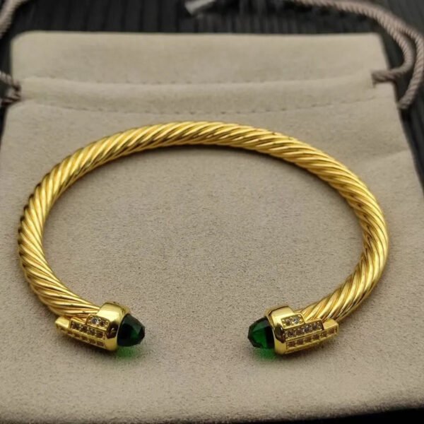4198B953-B09F-3C4B-CA7D-46B081F6F071.jpg Cable Bracelet with Peridot & Diamond Accents 5mm