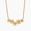 Starburst Cluster Station Necklace 18K Yellow Gold with Diamonds
