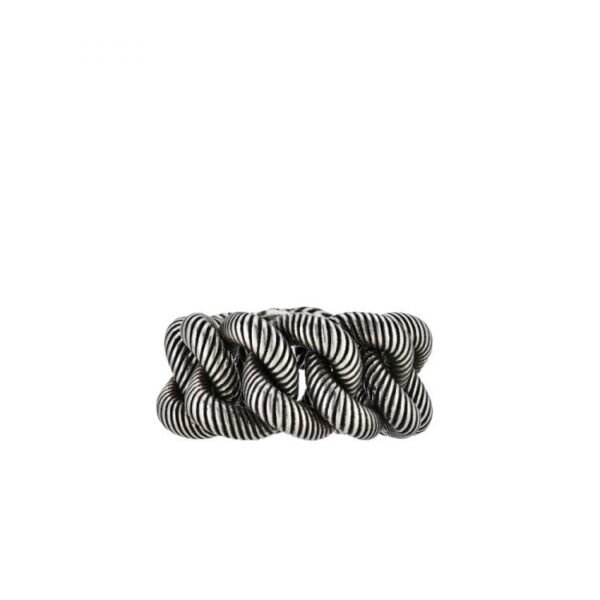 SILVER RING WITH INTERLOCKING G
