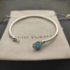 42249EEE-00DE-FA5D-EBA6-61E8BDDB4A15.jpg Cable Classics Bracelet,Blue Topaz and Bead Detail, Sterling Silver, 3mm - 17 CM