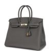 Birkin 35 Handbag Grey Togo with Gold Hardware