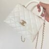 Chanel Mini Flap Bag Top Handle White For Women 7.5in/19cm