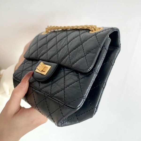 435A88A6-865F-6B02-5C3A-1654445DBCA0.jpg Chanel Mini 2.55 Handbag Black For Women Gold Toned Hardware 7.8in/20cm AS0874 Y04634 94305