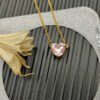 Chatelaine&reg; Heart Pendant Necklace 18K Yellow Gold with Morganite, 8mm