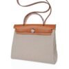 Herbag Zip 31 Bag Beton Toile Militaire / Natural Sable Leather Palladium New w/Box