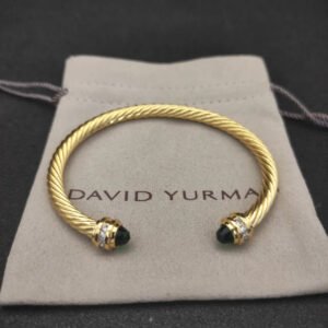 Classic Cablespira&reg; Bracelet 18K Yellow Gold with Peridot and Diamonds, 5mm