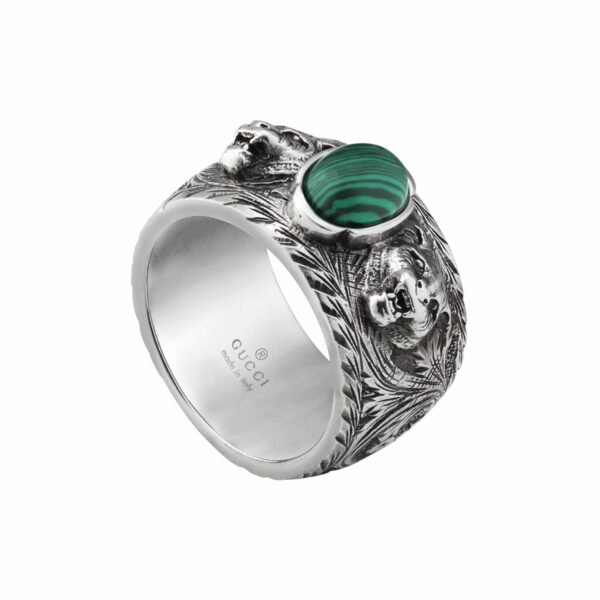 Small Feline Head Sterling Silver Ring