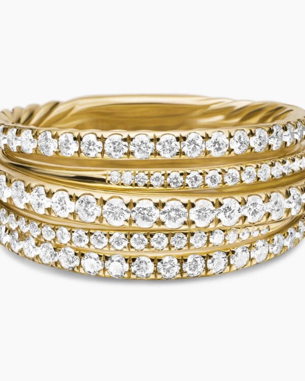 458978A7-E23E-5A3E-3AAC-CECC39B1CBAF.jpg Pavé Crossover Ring 18K Yellow Gold with Diamonds - 6