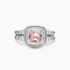 Petite Albion&reg; Ring Sterling Silver with Morganite and Diamonds - 6