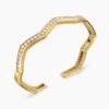 Zig Zag Stax??Cuff Bracelet 18K Yellow Gold with Diamonds, 5mm