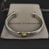 Petite X Center Station Bracelet Sterling Silver with 18K Yellow Gold, 10mm