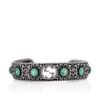 Crystal Floral Interlocking Double G Cuff Bracelet (SHF-18496)