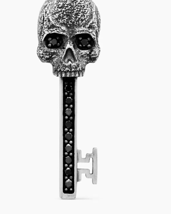 464204F3-0826-6635-6767-329ED9ACB87C.jpg Memento Mori Skull Key Amulet Sterling Silver with Black Diamonds,