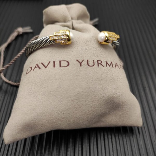 5mm Cable Bracelet with Pearl Pearls & Diamond Accents