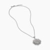 Starburst Pendant Sterling Silver with Diamonds, 32mm