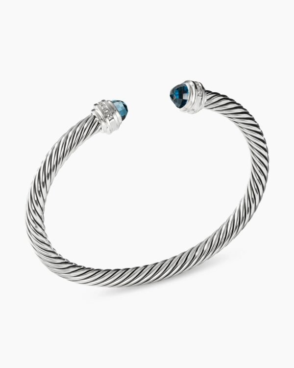 46C4C308-C76E-3EA9-0B1A-C25A0317A4CC.jpg Classic Cable Bracelet Sterling Silver with Hampton Blue Topaz and Diamonds, 5mm