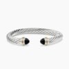 46D03B4C-1069-057D-2F76-BA46FB3629D7.jpg Classic Cable Bracelet Sterling Silver with 14K Yellow Gold and Black Onyx, 7mm