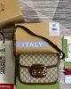 Gucci Horsebit 1955 Canvas Small Shoulder Bag