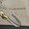 X Classic Cable Station Bracelet Sterling Silver with 18K Yellow Gold, 4mm