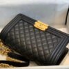 Chanel Boy Chanel Chain Shoulder Bag A67086 Caviar Skin Black Used Women Shw