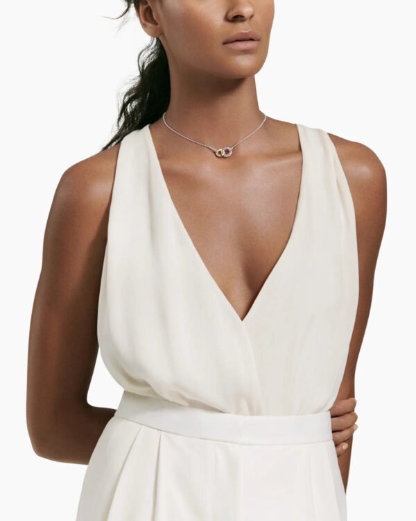 Belmont Curb Link Necklace Sterling Silver with 18K Yellow Gold, 20mm