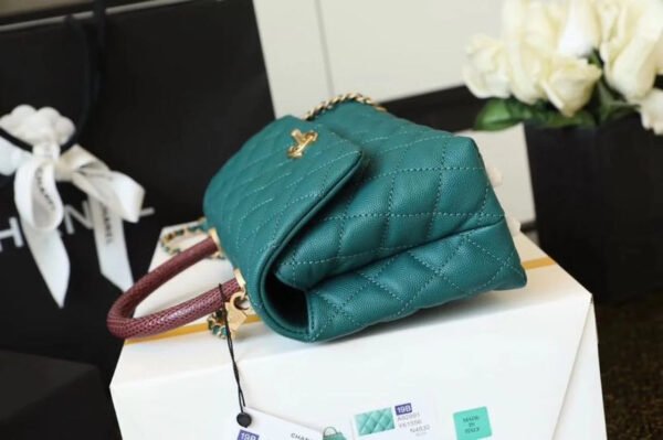 48E98E91-B695-B590-646D-33C4725EF52B.jpg Chanel Medium Flap Bag With Top Handle Teal For Women, Womens Handbags, Shoulder And Crossbody Bags 9in/23cm A92990