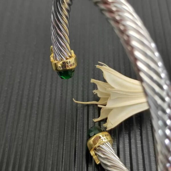 494F315A-54EF-EFF0-B5E2-564EBE15176C.jpg 7mm Cable Bracelet with Peridot & Diamond Accents ??Gold Cap
