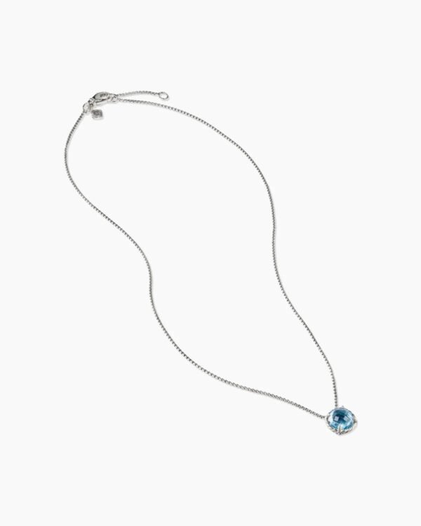 Petite Chatelaine&reg; Necklace Sterling Silver with Blue Topaz, 10mm