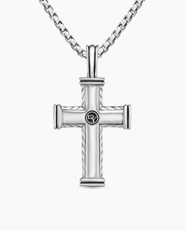 4A261F83-C70D-2EEB-3D63-EC899D09463B.jpg Chevron Cross Pendant Sterling Silver with Diamonds