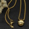 David Yurman Acorn Pendant Necklace 18k Gold Diamond