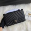4A94808B-84A4-A5C5-1ADA-3056E3F92D53.jpg Chanel Chevron Caviar Calfskin Class-Flap Bag A01112 Black