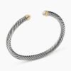 4B2CA6E2-A03B-7454-54CA-A12497F748BE.jpg Classic Cable Bracelet Sterling Silver with 14K Yellow Gold and Pearls, 5mm