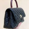 Chanel Medium Flap Bag With Top Handle Navy Blue For Women, Womens Handbags, Shoulder And Crossbody Bags 9in/23cm A92990