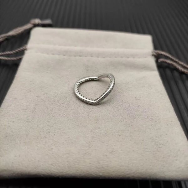 Cable Collectibles&reg; Heart Stack Ring Sterling Silver with Pav&eacute; Diamonds - 6