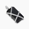 Cable Wrap Amulet Sterling Silver with Black Onyx and Diamonds, 32mm