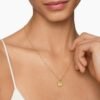 Initial Charm Necklace 18K Yellow Gold with Diamond L