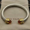 Classic Cablespira&reg; Bracelet Sterling Silver with 14K Yellow Gold,Citrine and Diamonds, 7mm