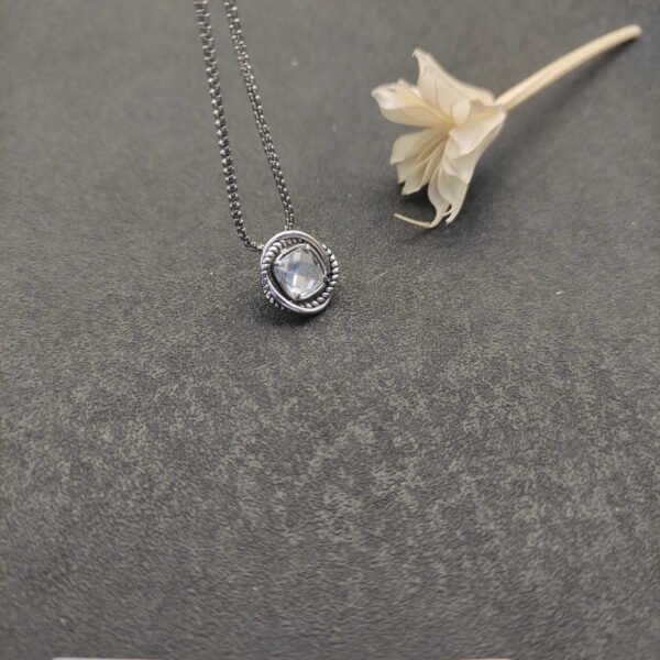 Petite Chatelaine&reg; Necklace Sterling Silver with White Crystal, 10mm